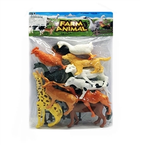 Cattle, horses, sheep, giraffes, and camels, deer, chickens, ducks, geese, dog. 6 rail. 2 trees - OBL718471