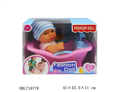 3款8寸搪胶表情娃配浴池 - OBL718776