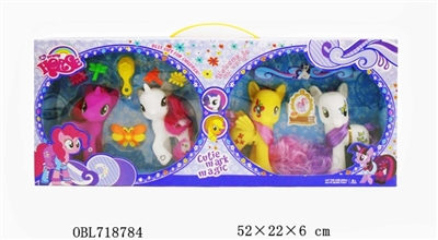 4只庄搪塑饰品马 - OBL718784