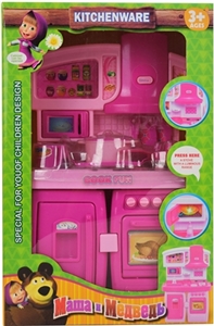 玛莎和熊 可分体橱柜 +配件粉红 带灯光 音乐 - OBL719697