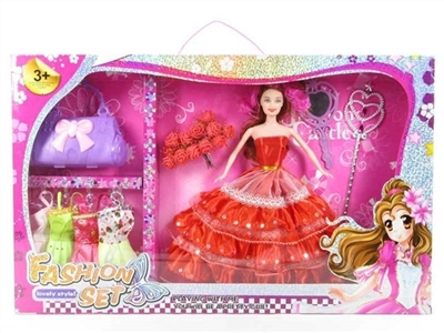 高档镭射中盒装11.5寸实身婚纱芭比带配件衣服 - OBL719774