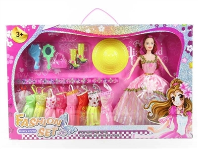 高档镭射中盒装11.5寸实身婚纱芭比带配件衣服 - OBL719775