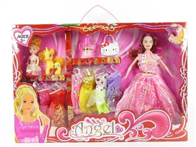 高档镭射中盒装11.5寸实身婚纱芭比带配件衣服 - OBL719778