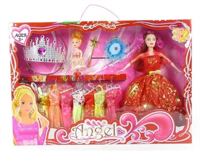 高档镭射中盒装11.5寸实身婚纱芭比带配件衣服 - OBL719779