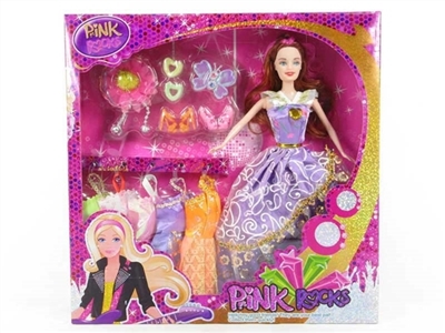 高档镭射中盒装11.5寸实身婚纱夫妻带配件衣服 - OBL719782