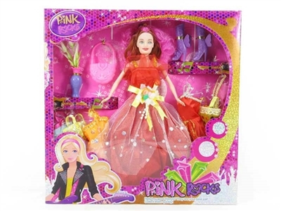 高档镭射中盒装11.5寸实身婚纱芭比带配件衣服 - OBL719784