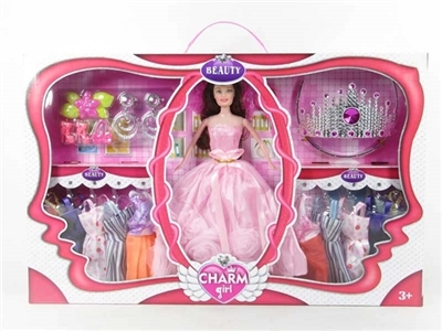 高档大盒装11.5寸实身芭比带10件衣服带配件 - OBL719786