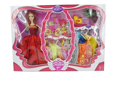 High-grade large box 11.5 inch solid body barbie take 10 clothes take 3 inch solid body barbie with - OBL719797