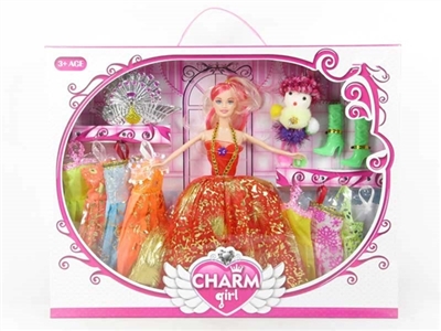 High-grade large box 11.5 inch solid body barbie take eight piece of clothing to take snow doll acce - OBL719804
