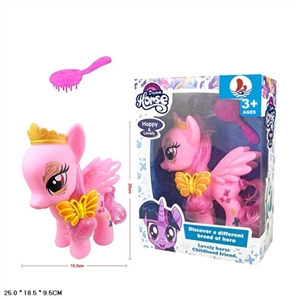 Evade glue super-sized crown with cartoon horse with light music butterfly butterfly comb - OBL719830