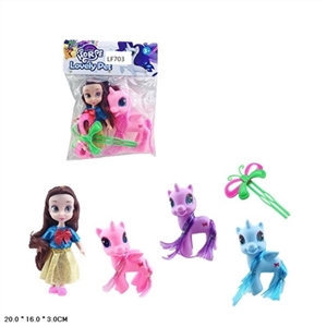 High-grade evade glue with unicorns Ma Baoli horse mask 6 inch solid body Disney princess assortment - OBL719876