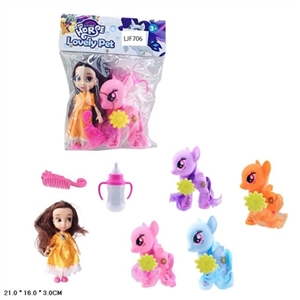 High-grade evade glue sun Ma Baoli horse hairpin bottles with a comb with 6 inch solid body Disney p - OBL719879