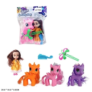 High-grade evade glue, sun Ma Baoli bring a horse mask with the comb with 6 inch solid body Disney p - OBL719881