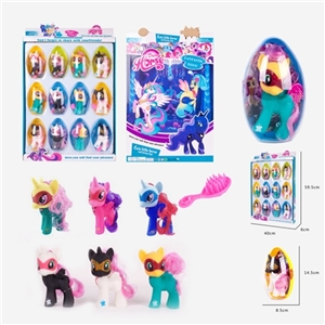 High quality PVC plastic olive big egg evade glue colour Ma Baoli with horse combs 5 12 PCS - OBL719891