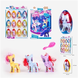 High quality PVC plastic olive big egg evade glue flowers Ma Baoli with horse combs three 12 PCS - OBL719892