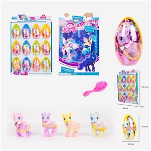 High quality PVC plastic olive big egg evade glue Ma Baoli with horse cloak comb three 12 PCS - OBL719893