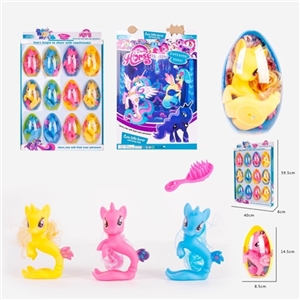 High quality PVC plastic olive big egg evade glue mermaid Ma Baoli with horse combs three 12 PCS - OBL719894