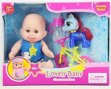 Simulation dolls with six inches bike bottles a pony - OBL721609