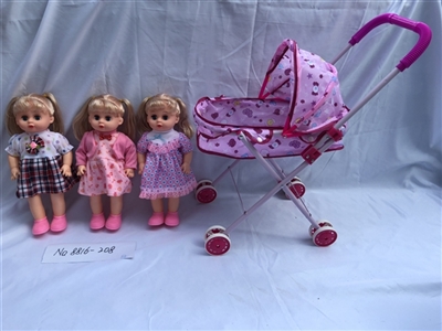 14 inch empty handed doll with four tones of IC with iron carts - OBL722004