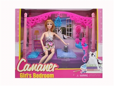 Berth girl with pets - OBL723641