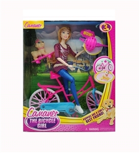 芭芘单车配双狗滑板 - OBL723644