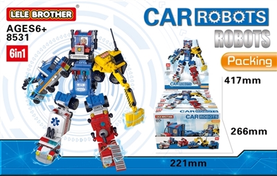 Robot car 6 in 1 six mixed 482 PCS - OBL724011