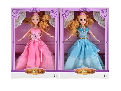 高档11.5寸实身3D眼珠婚纱芭比带皇冠带手链带项链 - OBL724296