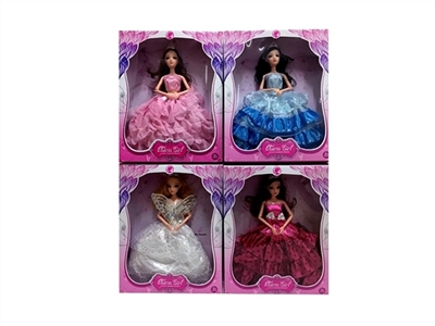 高档11.5寸实身3D眼珠婚纱芭比带皇冠 - OBL724297