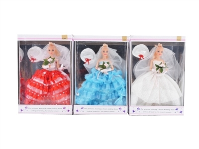 高档盒装11.5寸实身12关节婚纱芭比带帽子 - OBL724299