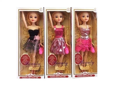 高档盒装11.5寸实身3D真眼珠时装芭比带手提包 - OBL724306