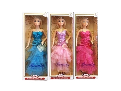 高档盒装11.5寸实身晚礼服芭比带皇冠 - OBL724307