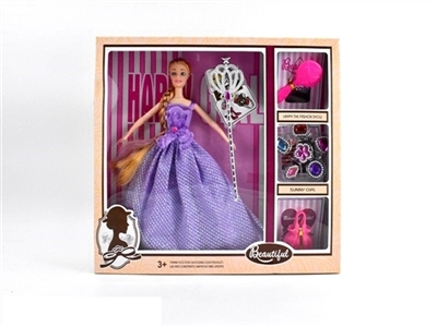 高档盒装11.5寸实身长发公主带魔术棒带吸塑配件带包带梳子 - OBL724322