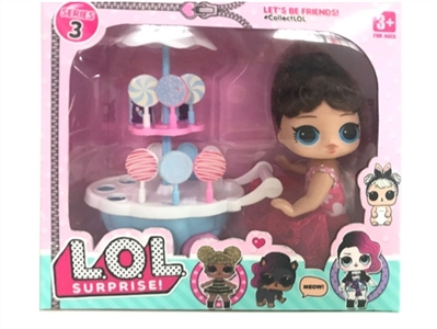 High grade 5 inch solid body surprise doll with ice cream cart - OBL724399