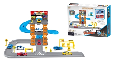Two plastic slide car 28 parking lot - OBL724914