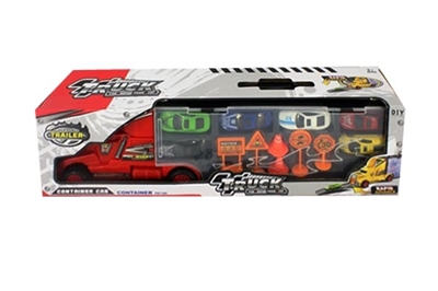 地图版手提合金货柜车（6小车+6路障） - OBL724963