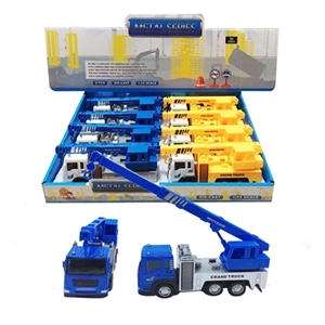 合金工程车-吊车8只装 - OBL725315