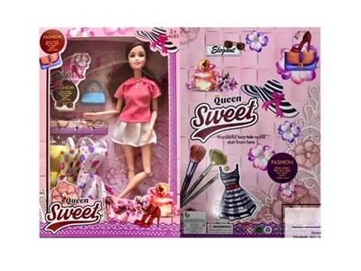 11.5 inch solid body 12 joint fashion barbie take bag with clothes - OBL725364