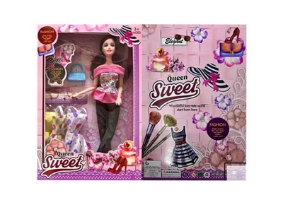 11.5 inch solid body 12 joint fashion barbie take bag with clothes - OBL725366