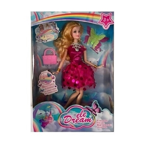 11.5 inch solid body 12 joint fashion with short skirt butterfly handbag - OBL725372