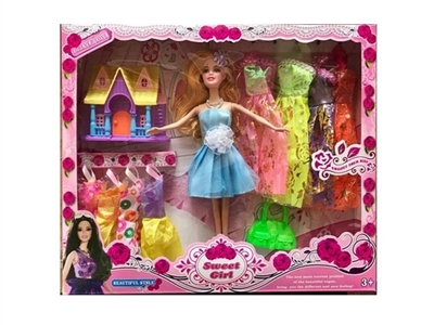11.5 inch solid body live hand fashion barbie take villa to take her handbag with clothes - OBL725379