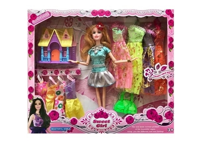 11.5 inch solid body 10 joint fashion barbie take villa to take her handbag with clothes - OBL725380