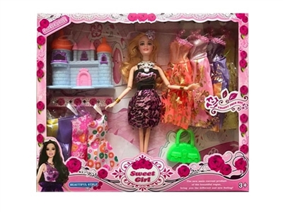 11.5 inch solid body 10 joint fashion barbie take villa to take her handbag with clothes - OBL725381