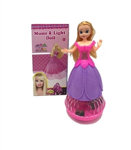 High grade 11.5 inch solid body universal rotating Disney light music electric barbie - OBL725435
