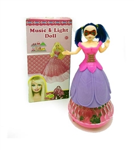 Top grade 11.5 inch solid body universal rotating ladybug light music electric barbie - OBL725437