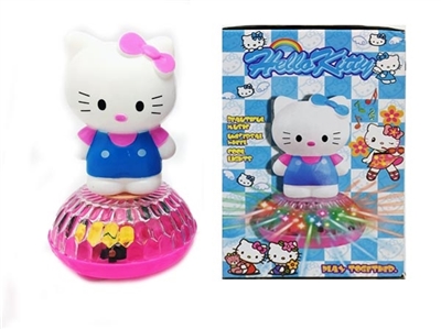 Upscale solid body universal light music electric rotating hello Kitty cat cat - OBL725438