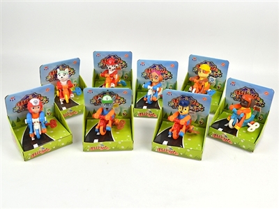 Eight dogs on chain bicycle patrol conventional lining plastic (ABS material subject mini-cameras at - OBL725635