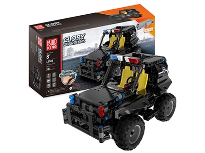 小颗粒拼装遥控积木武装巡逻车-城市荣耀特警队(366/PCS,机身包电) - OBL725762