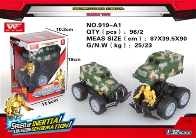 Inertia collision deformation robot command vehicle (random color) - OBL726444