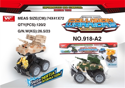 Inertia collision deformation robot anti-aircraft missile car (random color) - OBL726462