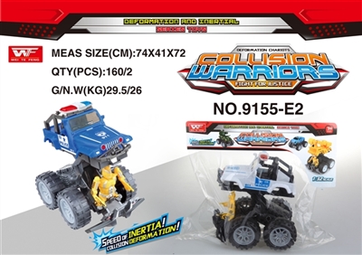 Inertia collision deformation robot fell to the police car (random color) - OBL726468